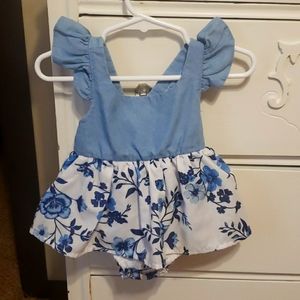 Blue Flower Onsie